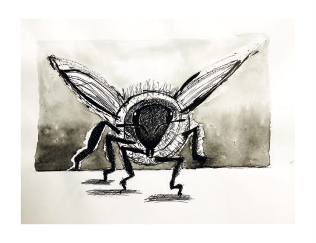 Biene I mit Feder und Tusche